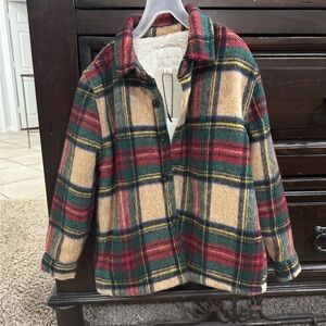 Plaid Button-Up Jacket